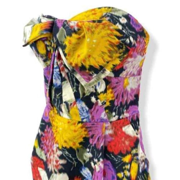 Anthropologie Moulinette Soeurs Tropica Floral Jacquard Strapless Mini Dress 0 - Picture 11 of 12